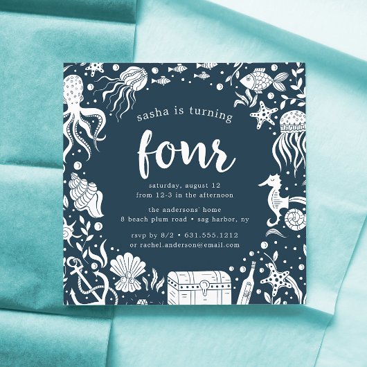 Sous la mer | Invitation de fête d'anniversaire