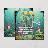 Sous la mer - Mermaid Castle Party Invitation (Devant / Derrière)