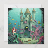 Sous la mer - Mermaid Castle Party Invitation (Dos)