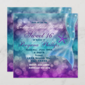 Sous la mer MERMAID Tail Fin Partie Invitation (Devant / Derrière)