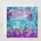 Sous la mer MERMAID Tail Fin Partie Invitation (Dos)