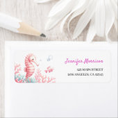 Sous la mer mignonne Étiquette de adresse fille ro (En situation)