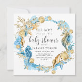 Sous la mer| Oh Boy Baby shower Invitation (Devant)