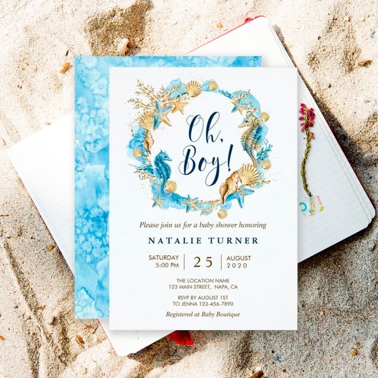 Sous la mer | Oh Boy Baby shower Invitation