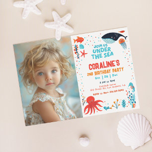 Sous la mer Photo Invitation Anniversaire