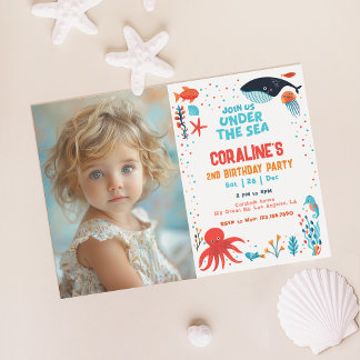 Sous la mer Photo Invitation Anniversaire