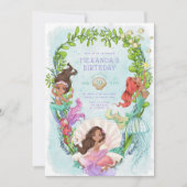 Sous la mer Sirène Anniversaire de fête Invitation (Devant)