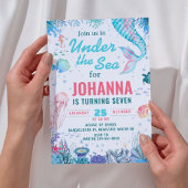 Sous la mer Sirène Anniversaire Fête Invitation