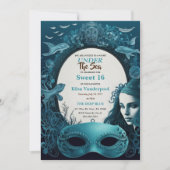 Sous la mer Sirène douce 16 Invitations (Devant)