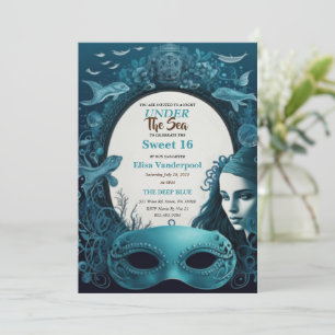 Sous la mer Sirène douce 16 Invitations