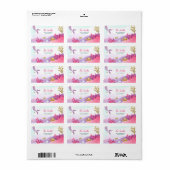 Sous la mer Sirène Étiquette de adresse or rose (Feuille entière)