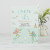 Sous la mer Sirène fête d'anniversaire Invitation (Debout devant)