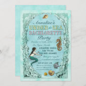 Sous la mer Sirène Invitation de la Bachelorette P (Devant / Derrière)