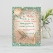 Sous la mer Sirène Invitations d'anniversaire (Debout devant)