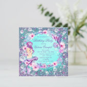 Sous la mer Sirène Invitations d'anniversaire (Debout devant)