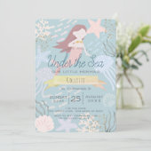 Sous la mer Sirène mer Gree Invitation d'anniversa (Debout devant)