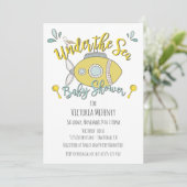 Sous la mer Sous-marin Baby Shower Invitations (Debout devant)