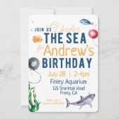 Sous l'aquarelle de la mer Invitation d'anniversai (Devant)