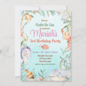 Sous l'aquarelle de mer Invitation d'anniversaire (Devant)