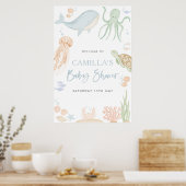 Sous Le Baby shower De Mer Affiche de bienvenue 24 (Cuisine)