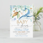 Sous le Baby shower de mer Invitation Boy Ocean (Debout devant)