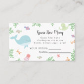 Sous le Baby shower marin Devinez combien de carte (Devant)