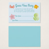 Sous le Baby shower marin Devinez combien de carte (Devant & derrière)