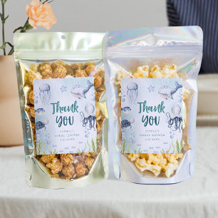 Sous le Baby shower marin Étiquettes alimentaires