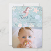 Sous le Carte de remerciements vert de sirène de m (Devant)