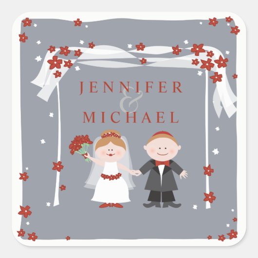 SOUS LE CHUPPAH Sticker cadeau Mariage juif (Devant)