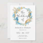 Sous le Faire-part de mariage d'été de la mer (Devant)