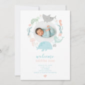 Sous le Faire-part de naissance photo de la mer (Devant)