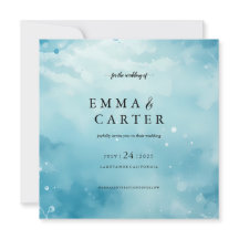 Sous le Faire-part Mariage d'aquarelle de mer