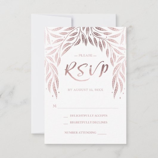 Sous le mariage Willows RSVP Rose Gold (Devant)