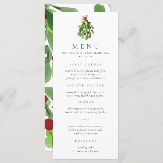 Sous le menu Mariage de la Mistletoe de Noël (Devant / Derrière)