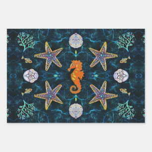 Sous le papier d'emballage cadeau de la mer