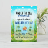Sous le Sea Boy Anniversaire de enfant Invitation (Debout devant)