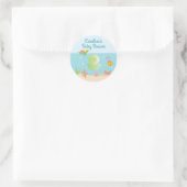 Sous le Sticker rond Baby shower de mer (Sac)