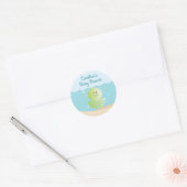 Sous le Sticker rond Baby shower de mer bleu-vert (Enveloppe)