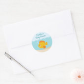 Sous le Sticker rond Baby shower de mer bleu-vert (Enveloppe)