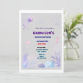 Sous le thème de la mer 2e carte d'invitation anni (Debout devant)