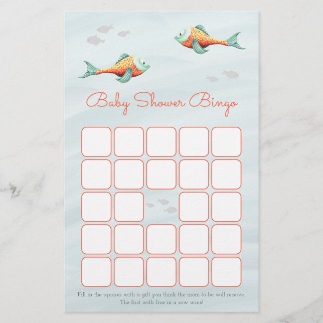 Sous le thème du poisson de mer Baby shower carte  (Devant)