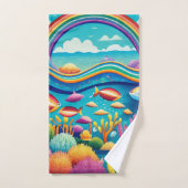 Sous l'eau colorée sous l'arc en ciel (Serviette à main)