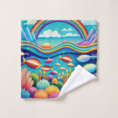 Sous l'eau colorée sous l'arc en ciel (Gant de toilette)