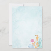 Sous Les Animaux De Mer Invitation Fête Anniversai (Dos)