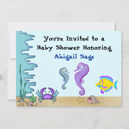 Sous les Baby showers de mer Invitations ~ Garçon (Devant)