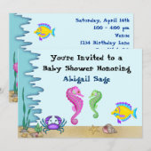 Sous les Baby showers marins Invitations neutres (Devant / Derrière)