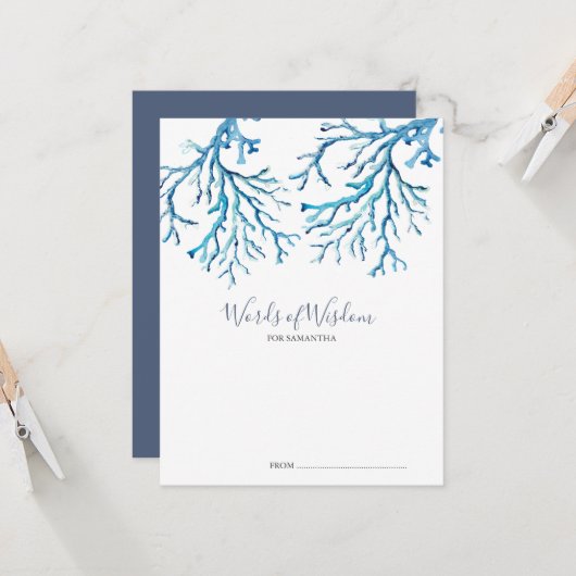 Sous Les Cartes De Conseils Du Baby shower De Mer (Devant/Arrière en situation)