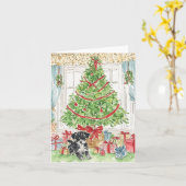 Sous les cartes de Noël des sapins de Noël (Fleur jaune)