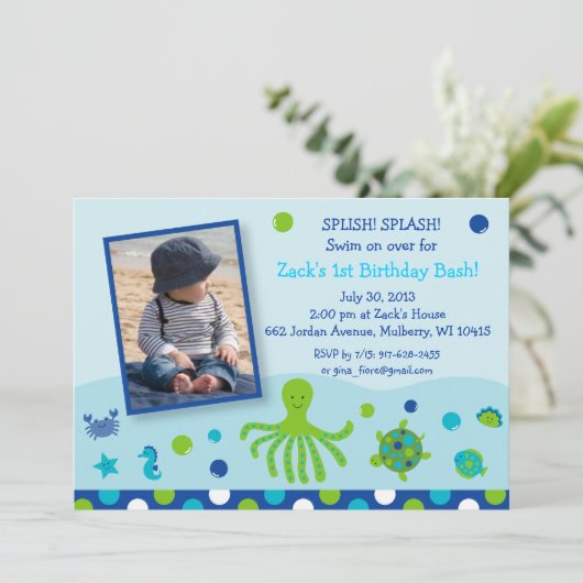 Sous les invitations d'anniversaire de réception (Debout devant)